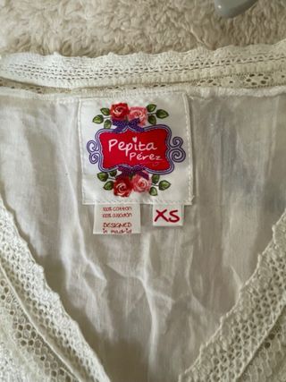 Blusa Pepita Perez Encaje Blanco Roto XS