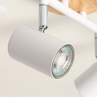 Lámpara Techo Madera y Metal 4 Focos