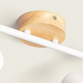 Lámpara Techo Madera y Metal 4 Focos