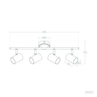 Lámpara Techo Madera y Metal 4 Focos