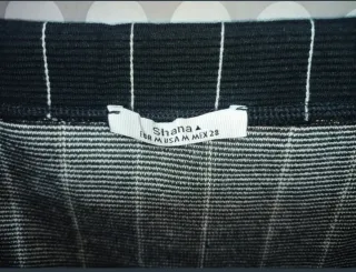 Falda ejecutiva Shana de rayas, negro y blanco/ M