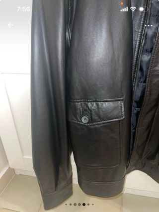 Chaqueta Piel Oveja Hombre Negra