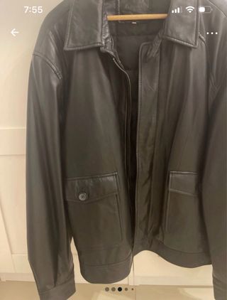 Chaqueta Piel Oveja Hombre Negra