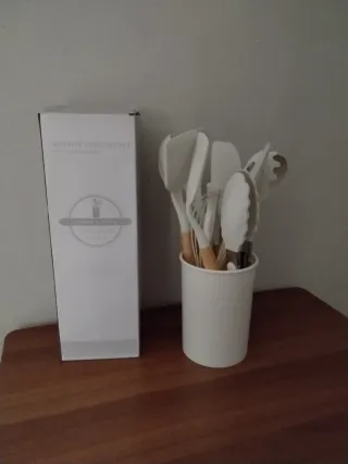 Set Mestoli Cucina Silicone e Legno