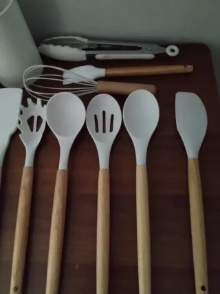 Set Mestoli Cucina Silicone e Legno