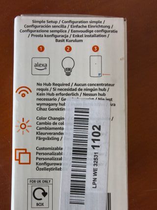 Amazon Basics Smart Bombilla led multicolor, casquillo E27, 8W (equivalente a 60W), funciona solo con Alexa, 1 paquete