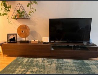 Mueble TV madera y cristal