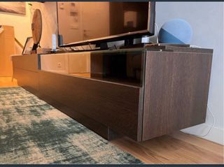 Mueble TV madera y cristal