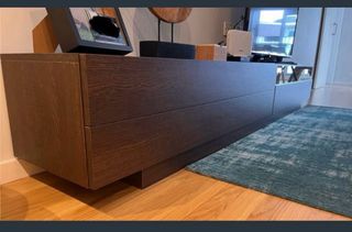 Mueble TV madera y cristal