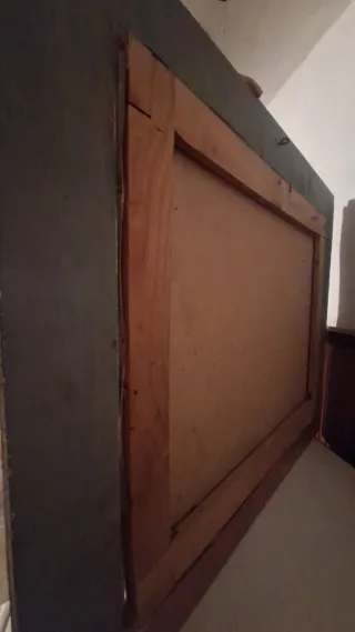 Cuadro de paisaje con puente y pueblo