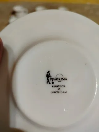 Juego 6 Tazas Café Porcelana con Platillos