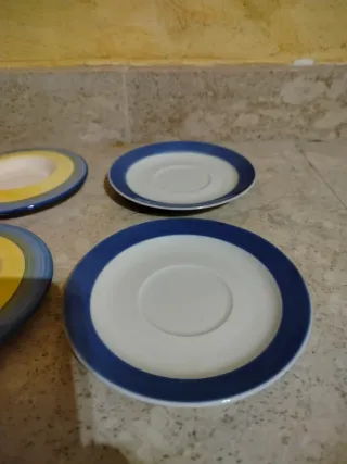 Juego de 6 platillos de cerámica café o té