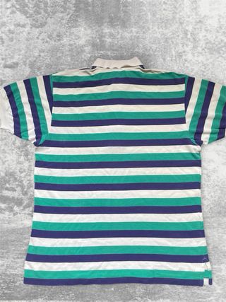 Polo Lacoste Vintage Rayas Azul Verde Blanco