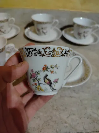 Juego de 5 tazas de porcelana