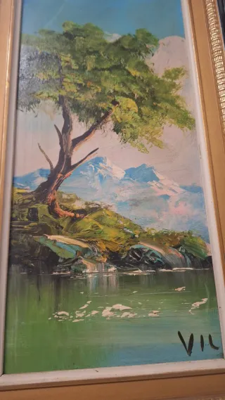 Lote 2 cuadros decorativos al óleo