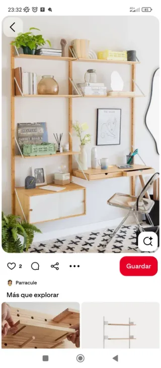 Mueble modular madera y plástico