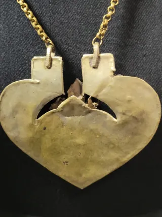 Collar Tibetano Corazón Coral Turquesa