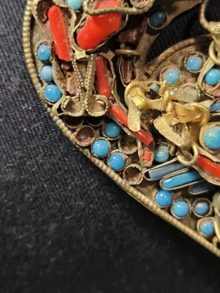 Collar Tibetano Corazón Coral Turquesa