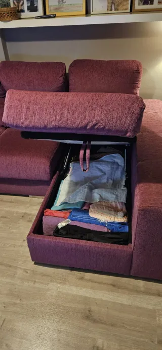 Sofá Chaiselongue Morado Tela
