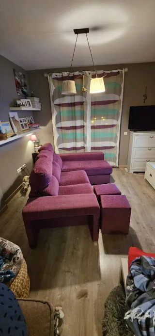 Sofá Chaiselongue Morado Tela