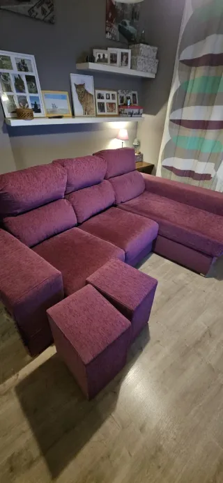 Sofá Chaiselongue Morado Tela