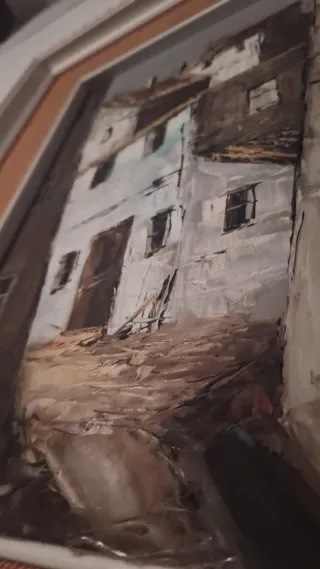 Cuadro Escena Pueblo óleo