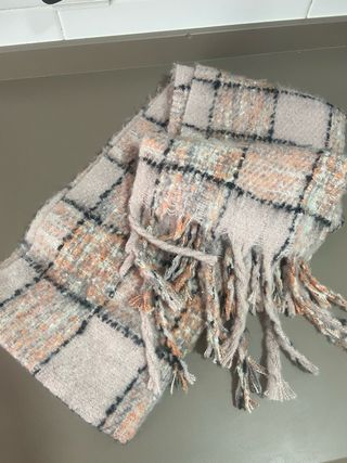 Pañuelo a cuadros rosa y naranja