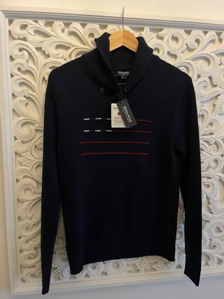 Maglione Woolrich Uomo 100% Lana Blu