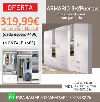 Armario blanco nuevo con envío gratis