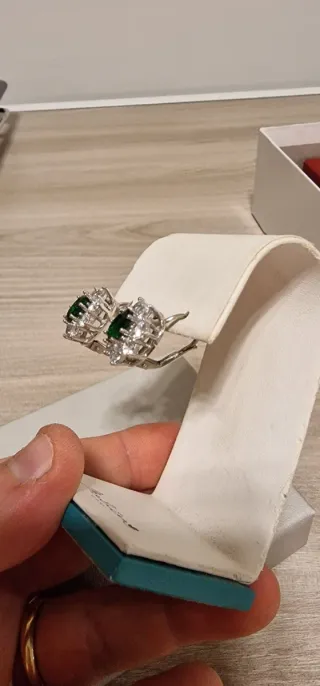 Orecchini Argento Pietra Verde