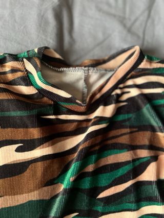 Vestito Y2K fantasia marrone/verde