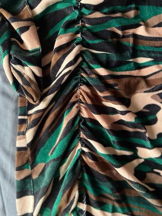 Vestito Y2K fantasia marrone/verde