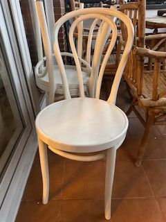 Juego de 4 sillas de cocina blancas