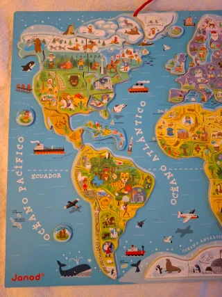 Puzzle Mapa Mundo Magnético Janod