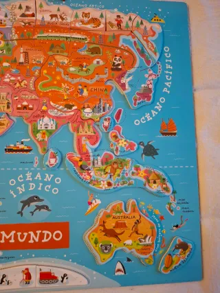 Puzzle Mapa Mundo Magnético Janod