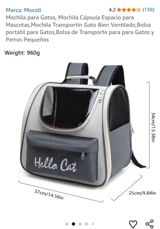 Mochila Transporte Gato