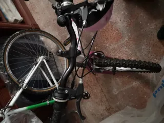 Bicicleta juvenil blanca con flores