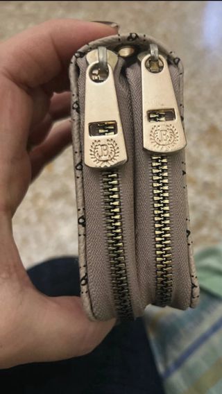 Portafoglio Briciole Beige con Logo Oro