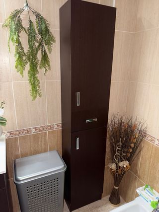 Conjunto Muebles Baño, espejo, flor y cortina