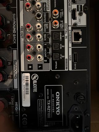 Receptor A/V Onkyo TX-RZ1100 Negro y mando.