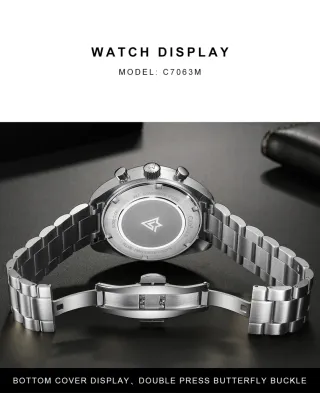 Reloj CADISEN Hombre Azul y Plateado