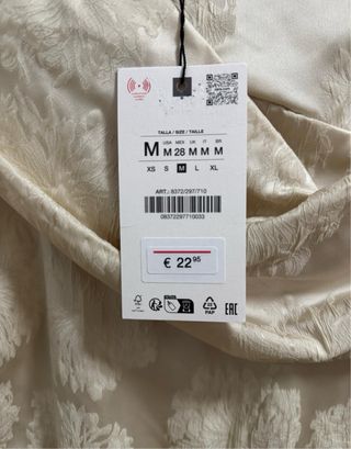 Top Zara Estampado Jacquard Beige