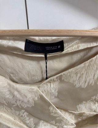 Top Zara Estampado Jacquard Beige