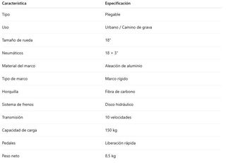 Bicicleta plegable urbana 18 disco