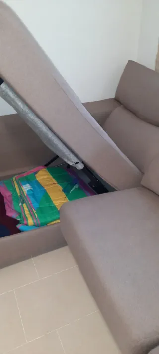 Sofá Chaiselongue Banak Tela Beige