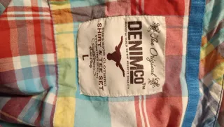 Camisa de manga corta a cuadros DENIMCO Talla L