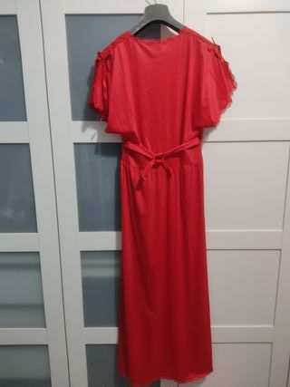 Completo notte camicia e vestaglia rosso Taglia S