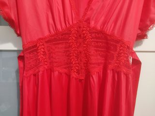 Completo notte camicia e vestaglia rosso Taglia S