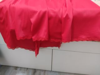 Completo notte camicia e vestaglia rosso Taglia S