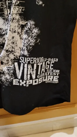 Camisa Negra Estampado Blanco